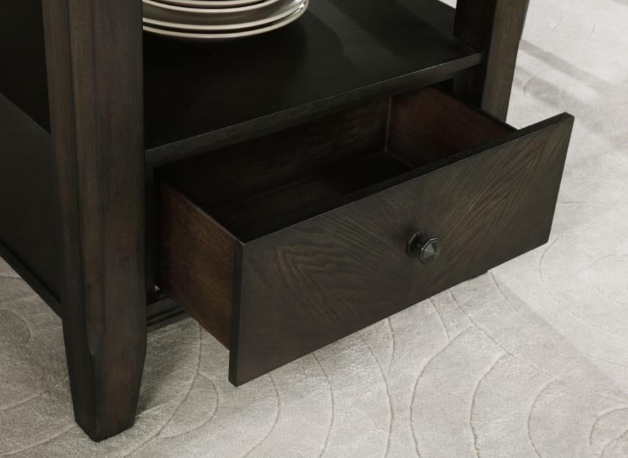 Twyla Dark Cocoa 5-Piece Round Storage Base Dining Table Set