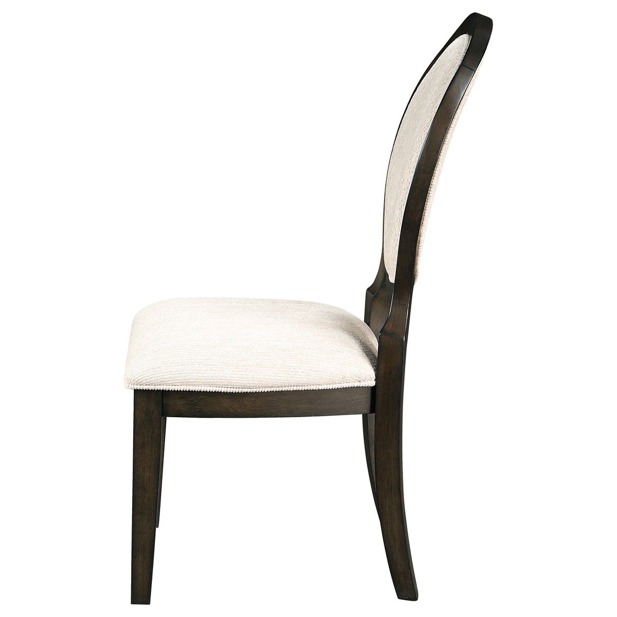 Twyla Upholstered Dining Chairs With Oval Back (Set Of 2) Cream And Dark Cocoa