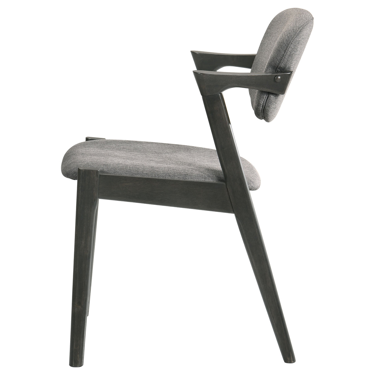 Stevie Upholstered Side Chairs (Set Of 2) With Demi Arm Brown Grey And Black