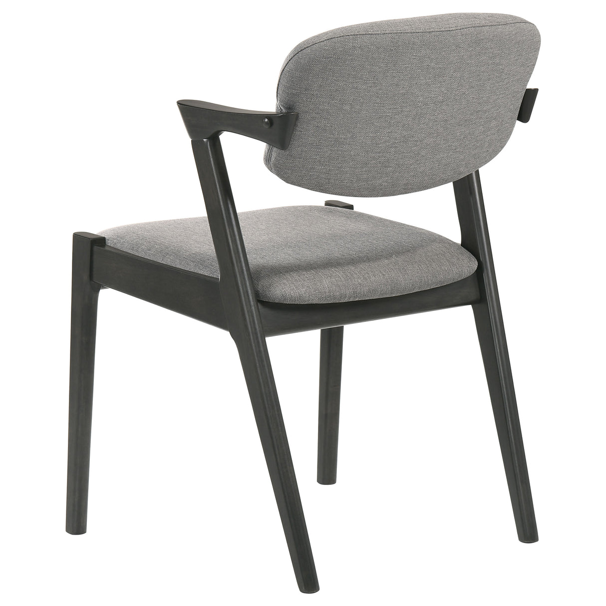 Stevie Upholstered Side Chairs (Set Of 2) With Demi Arm Brown Grey And Black