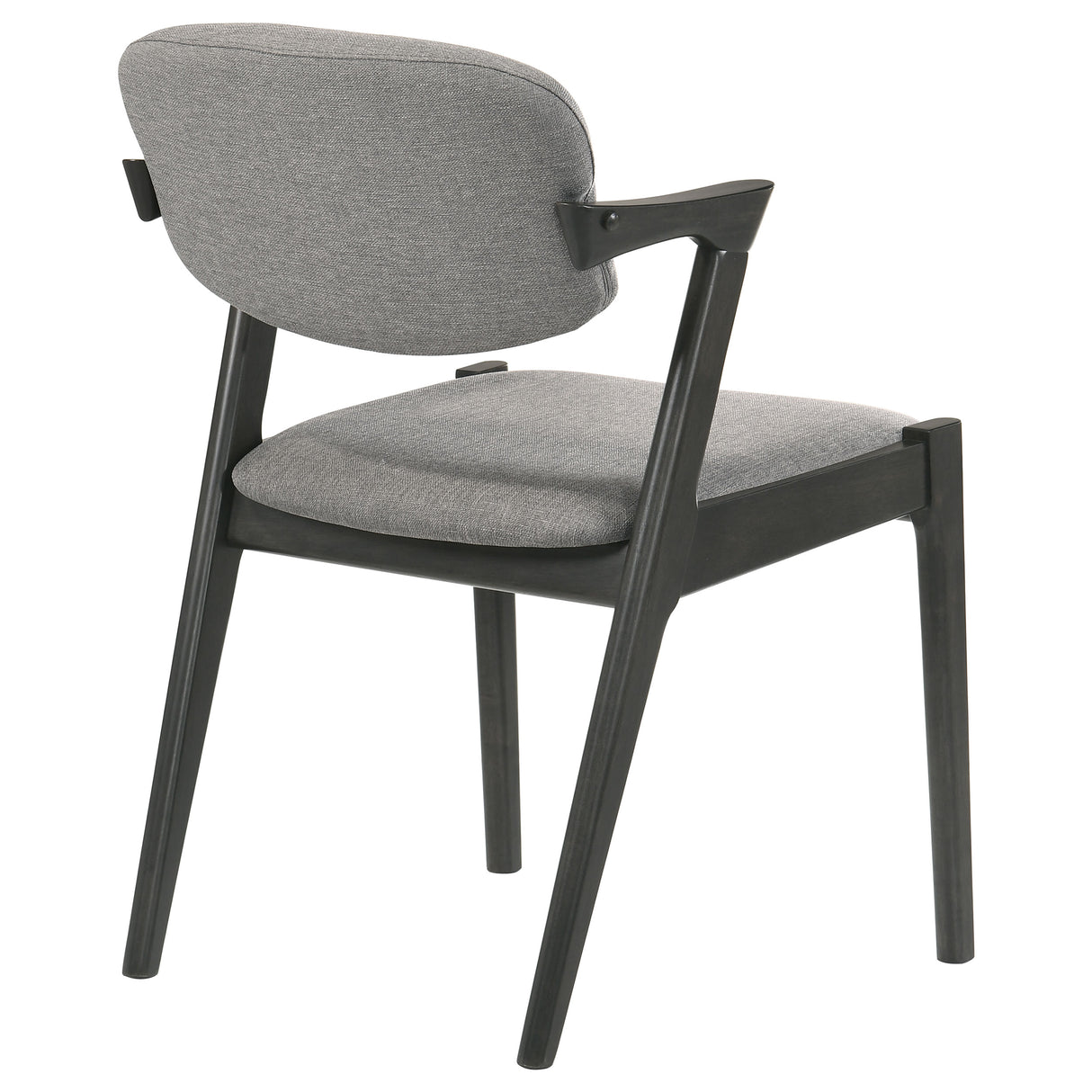 Stevie Upholstered Side Chairs (Set Of 2) With Demi Arm Brown Grey And Black