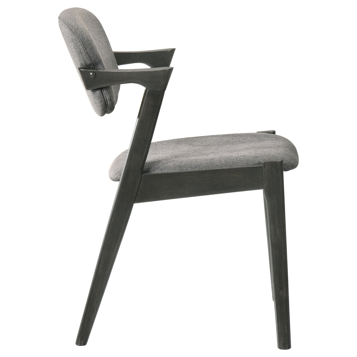 Stevie Upholstered Side Chairs (Set Of 2) With Demi Arm Brown Grey And Black