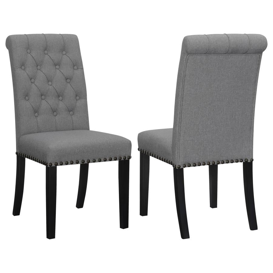 Alana Upholstered Tufted Side Chairs With Nailhead Trim (Set Of 2)