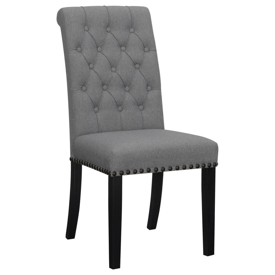 Alana Upholstered Tufted Side Chairs With Nailhead Trim (Set Of 2)