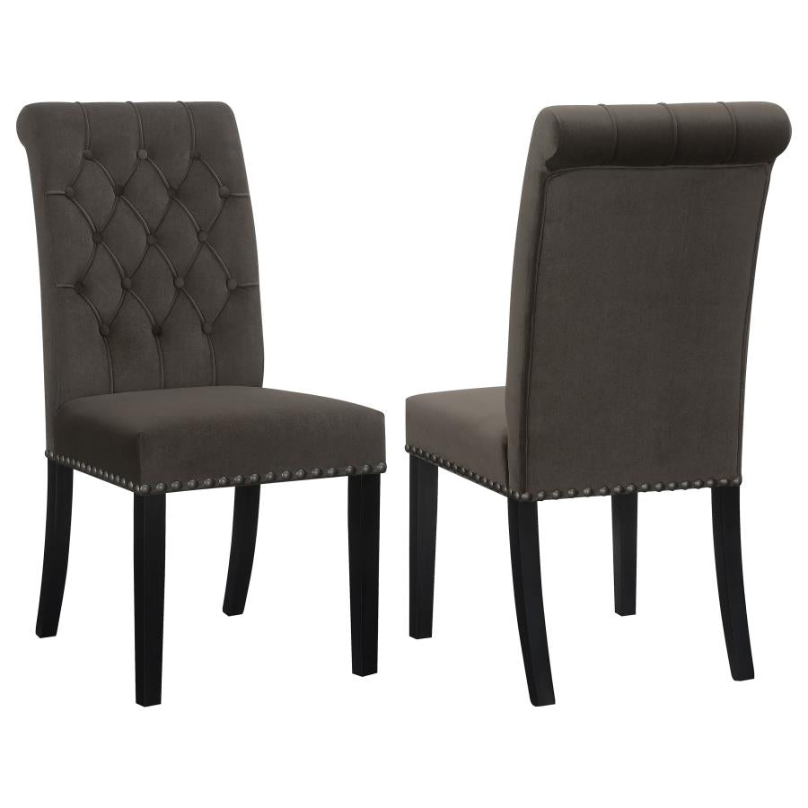 Alana Upholstered Tufted Side Chairs With Nailhead Trim (Set Of 2)