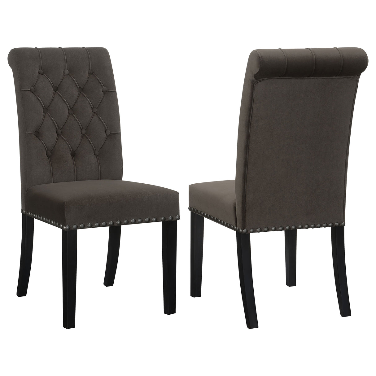 Alana Upholstered Tufted Side Chairs With Nailhead Trim (Set Of 2)