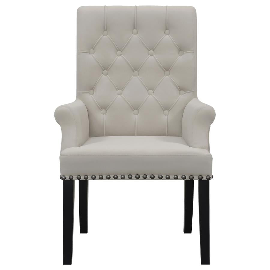Alana Upholstered Tufted Arm Chair With Nailhead Trim