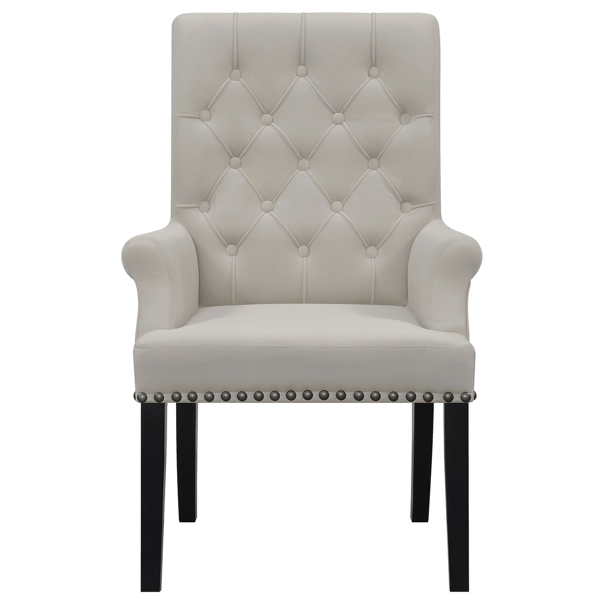 Alana Upholstered Tufted Arm Chair With Nailhead Trim
