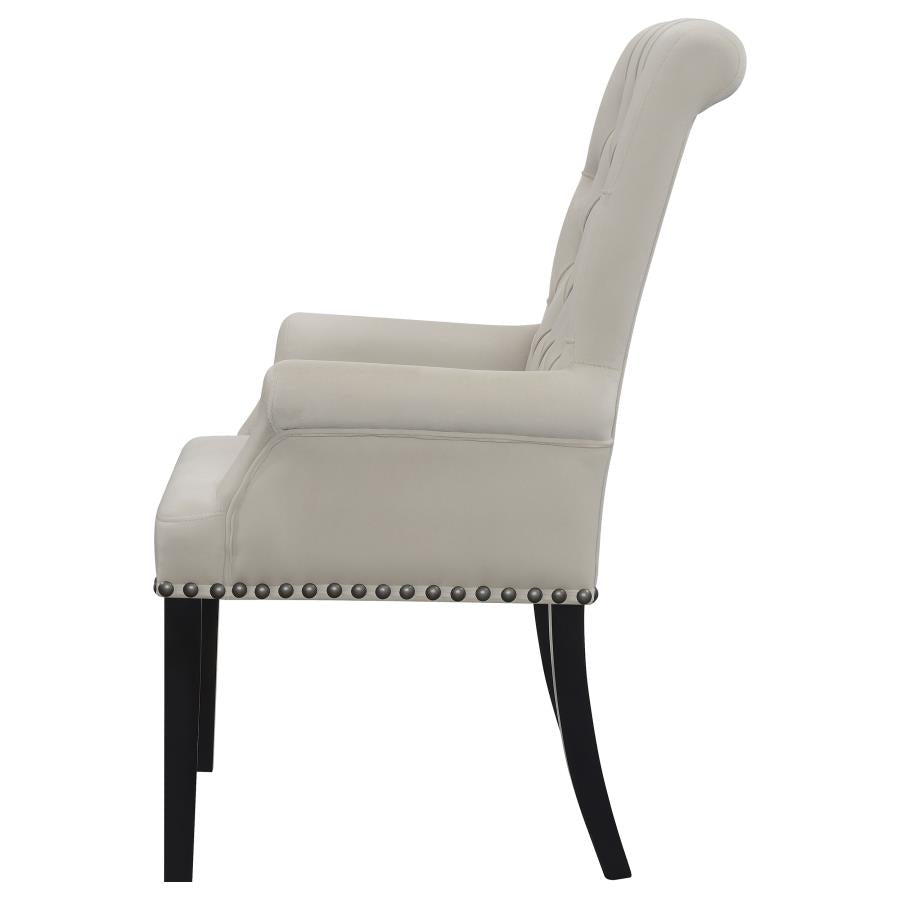 Alana Upholstered Tufted Arm Chair With Nailhead Trim