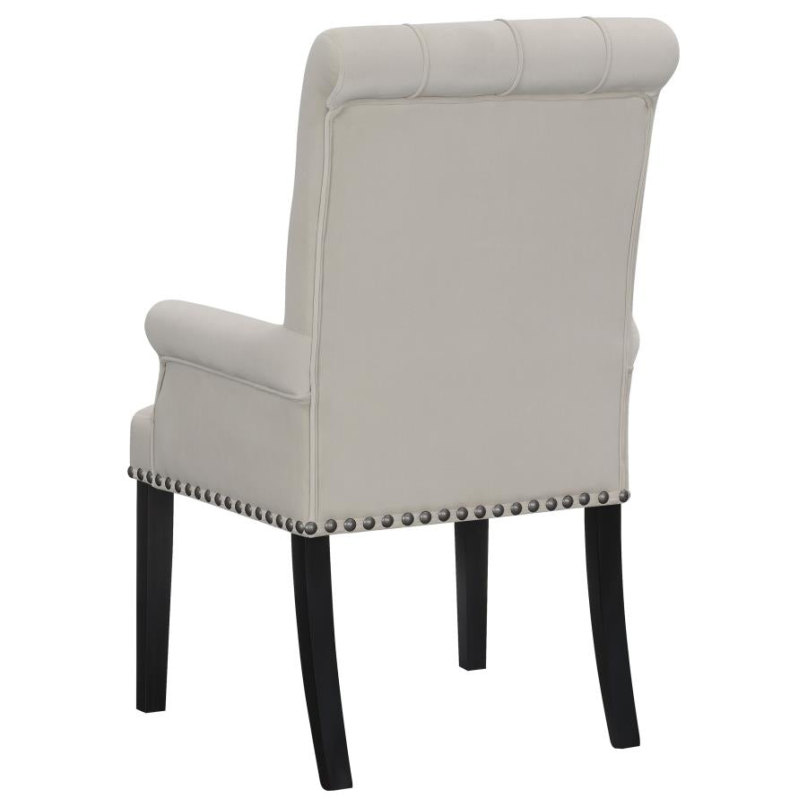 Alana Upholstered Tufted Arm Chair With Nailhead Trim