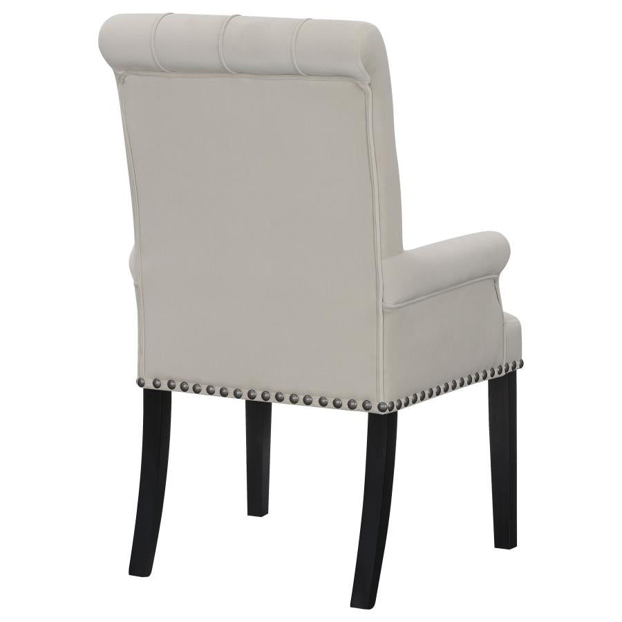 Alana Upholstered Tufted Arm Chair With Nailhead Trim