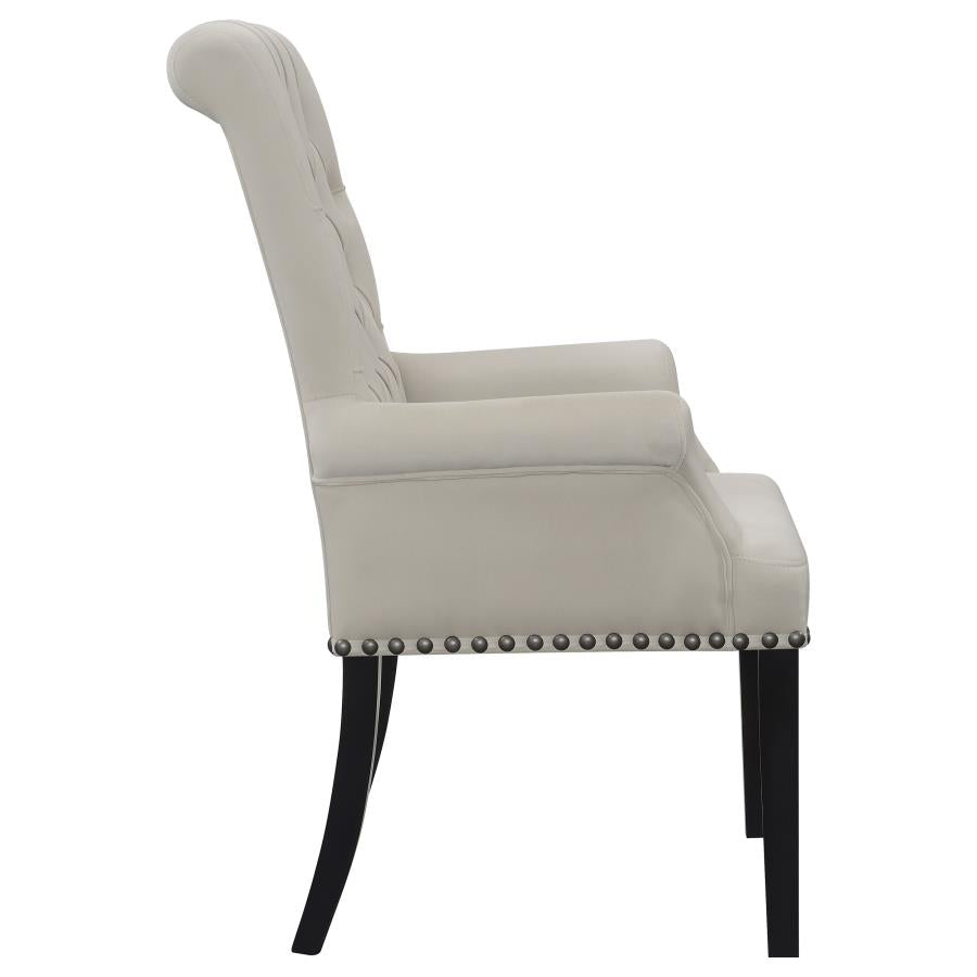 Alana Upholstered Tufted Arm Chair With Nailhead Trim