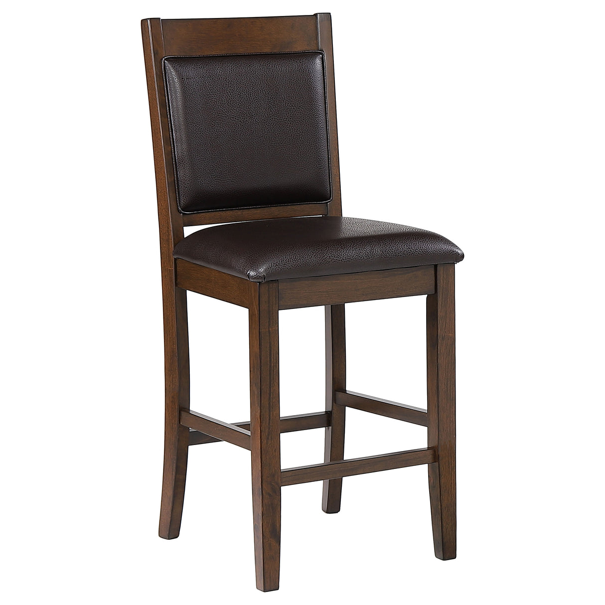 Dewey Upholstered Counter Height Chairs With Footrest (Set Of 2) Brown And Walnut