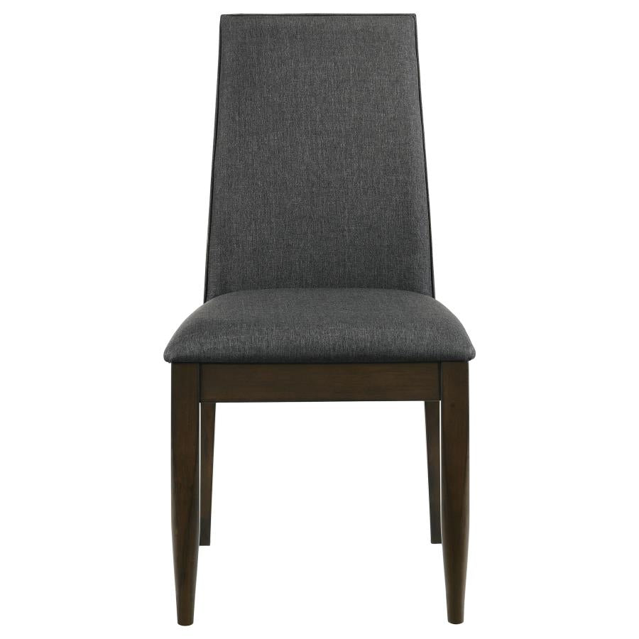Wes Upholstered Side Chair (Set Of 2) Grey And Dark Walnut