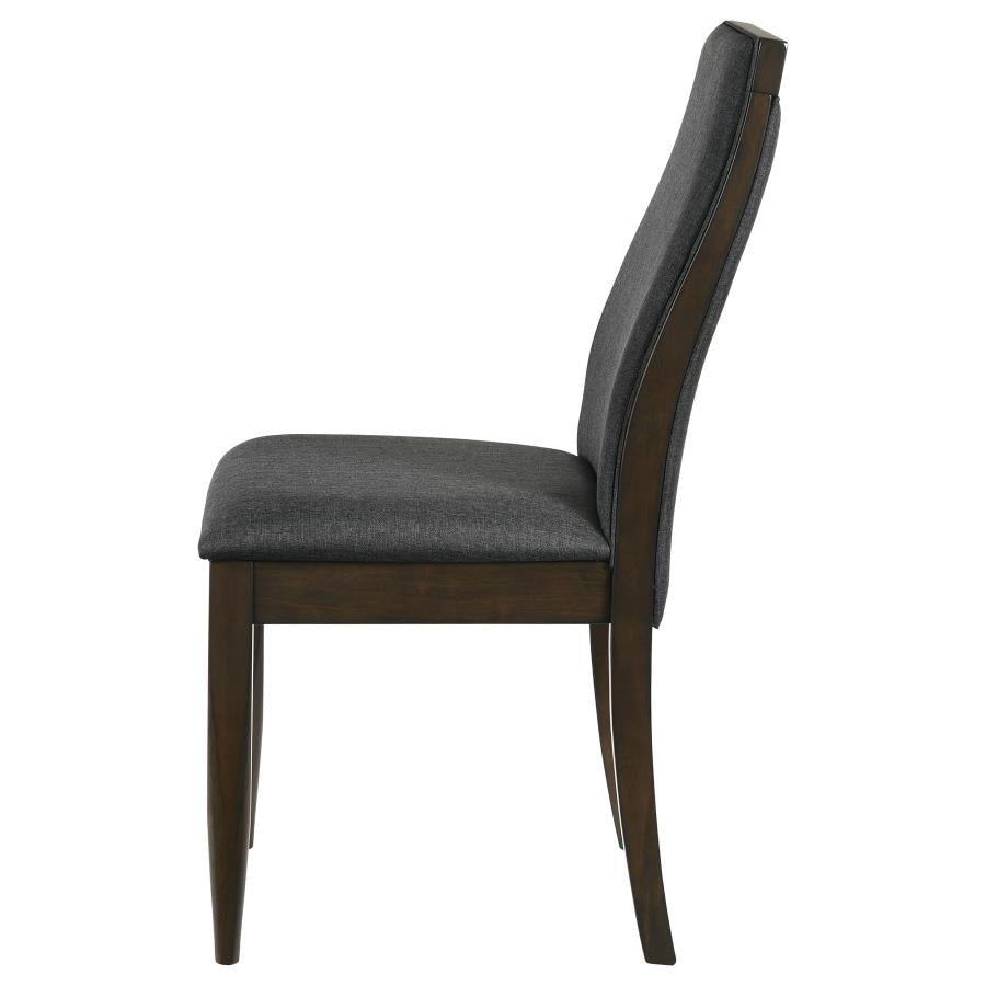 Wes Upholstered Side Chair (Set Of 2) Grey And Dark Walnut