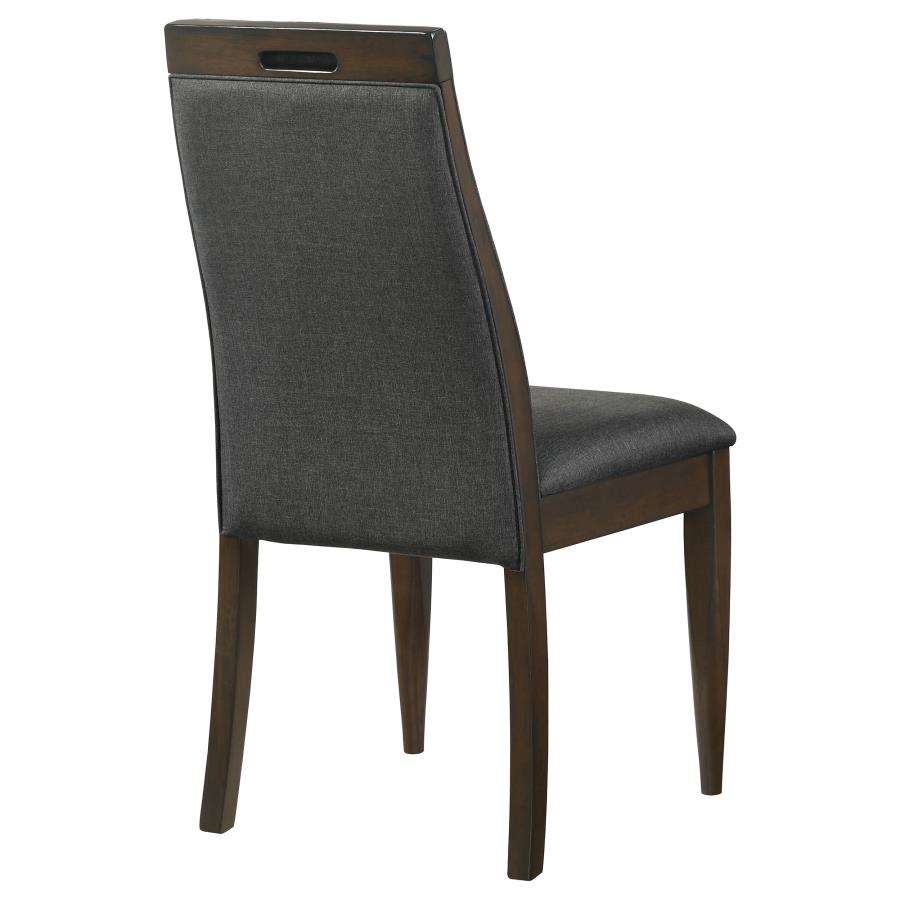 Wes Upholstered Side Chair (Set Of 2) Grey And Dark Walnut