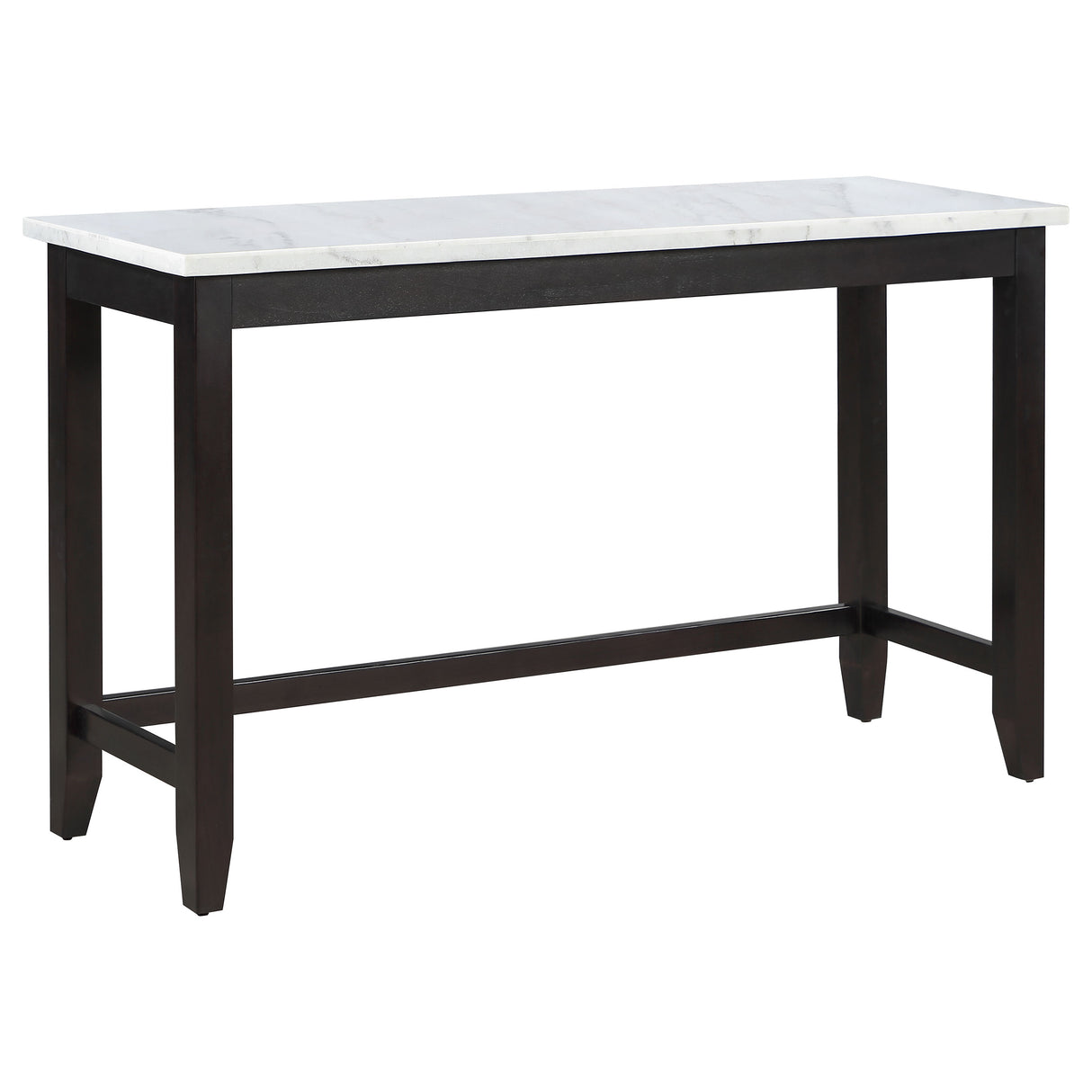 Toby Rectangular Marble Top Counter Height Table Espresso And White