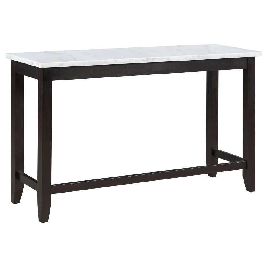 Toby Rectangular Marble Top Counter Height Table Espresso And White