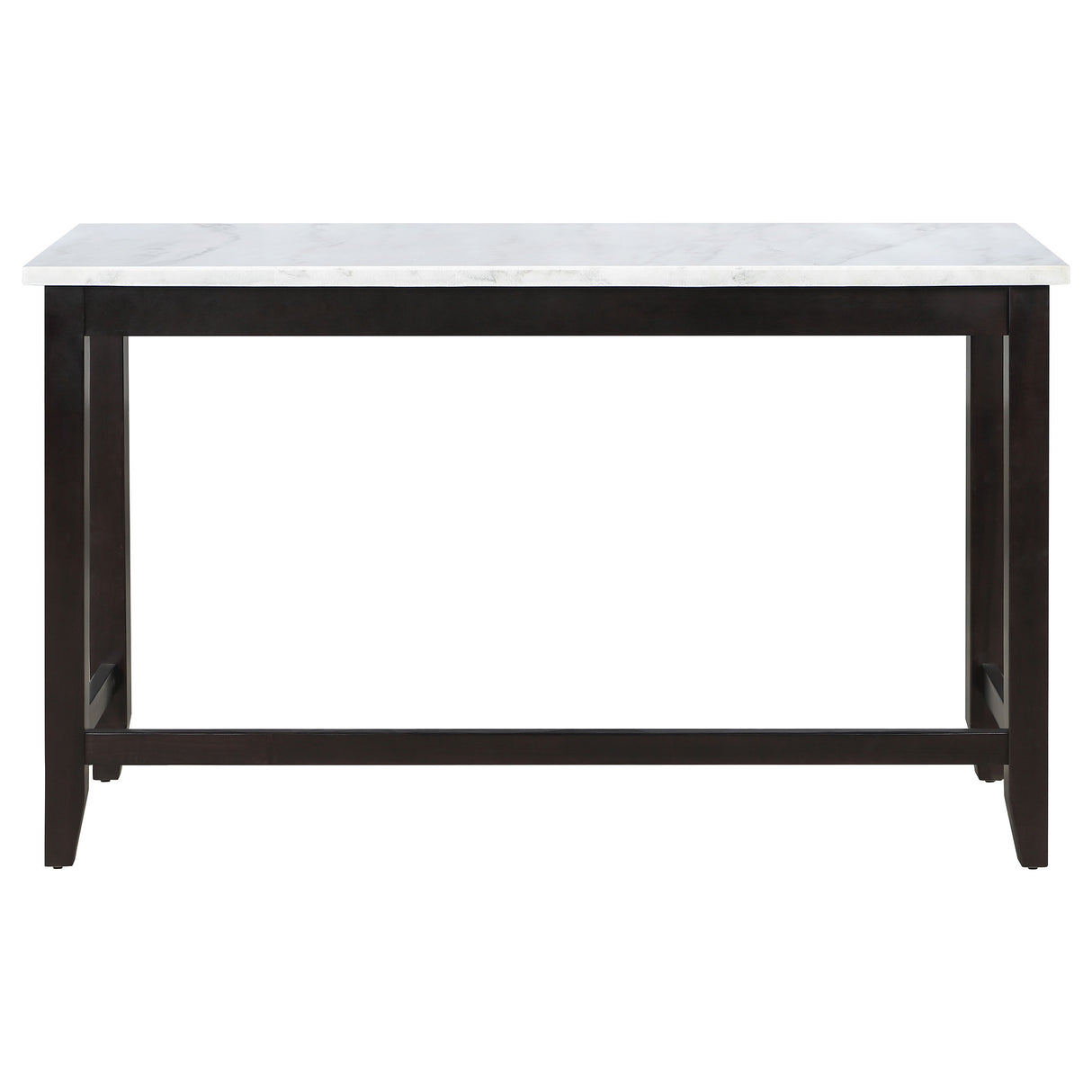 Toby Rectangular Marble Top Counter Height Table Espresso And White