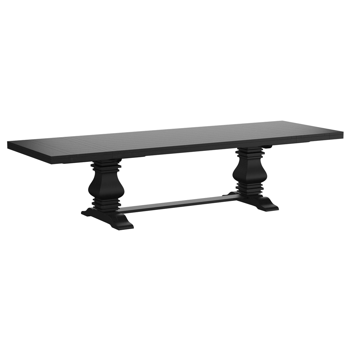 Florence Distressed Black 126-Inch Extension Dining Table