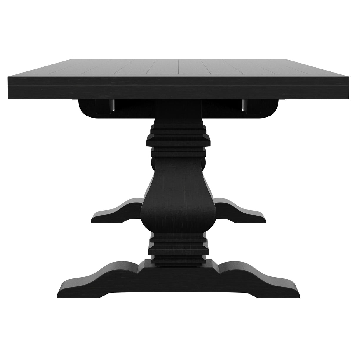 Florence Distressed Black 126-Inch Extension Dining Table