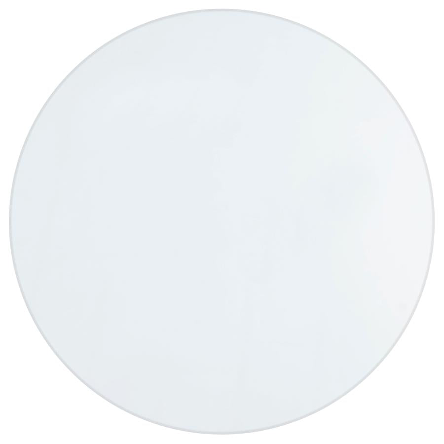 Quinn Black 5-Piece Round Glass Top Mirrored Dining Set