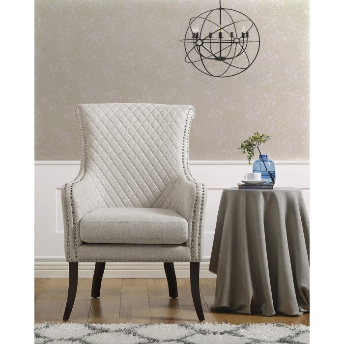 Avalon Beige Quilted Accent Chair
