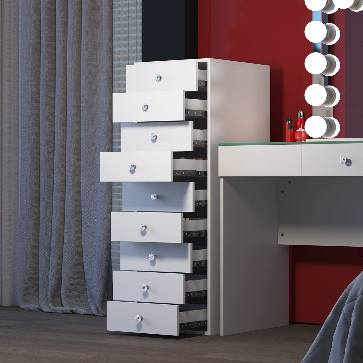 9-Drawer Makeup Vanity Storage Unit