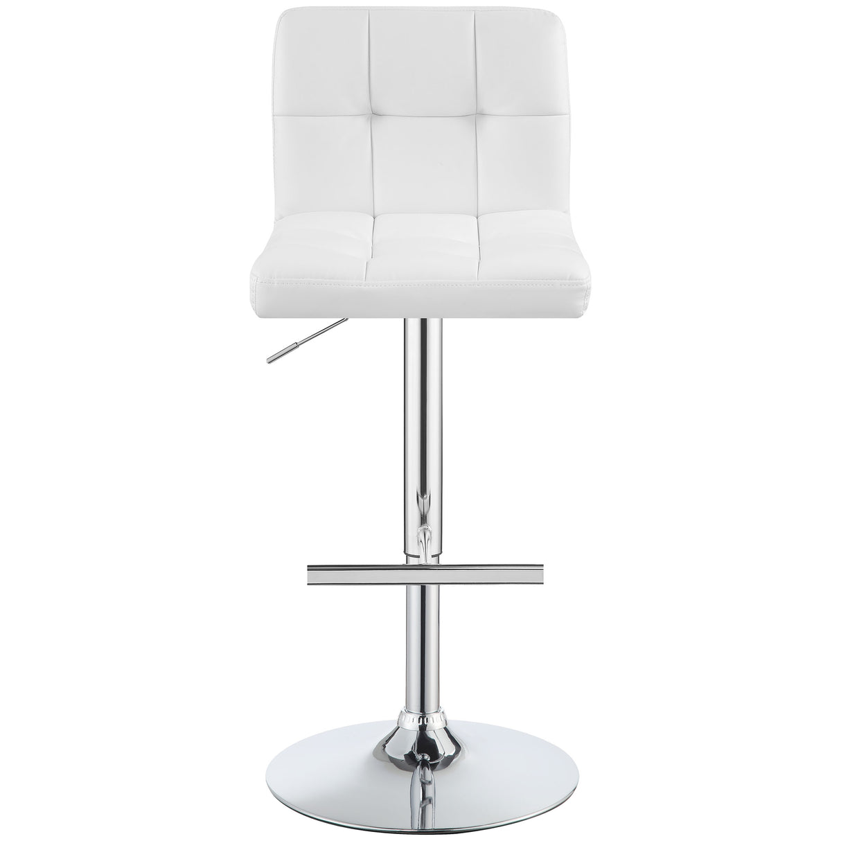 Lenny Adjustable Height Bar Stools Chrome And White (Set Of 2)