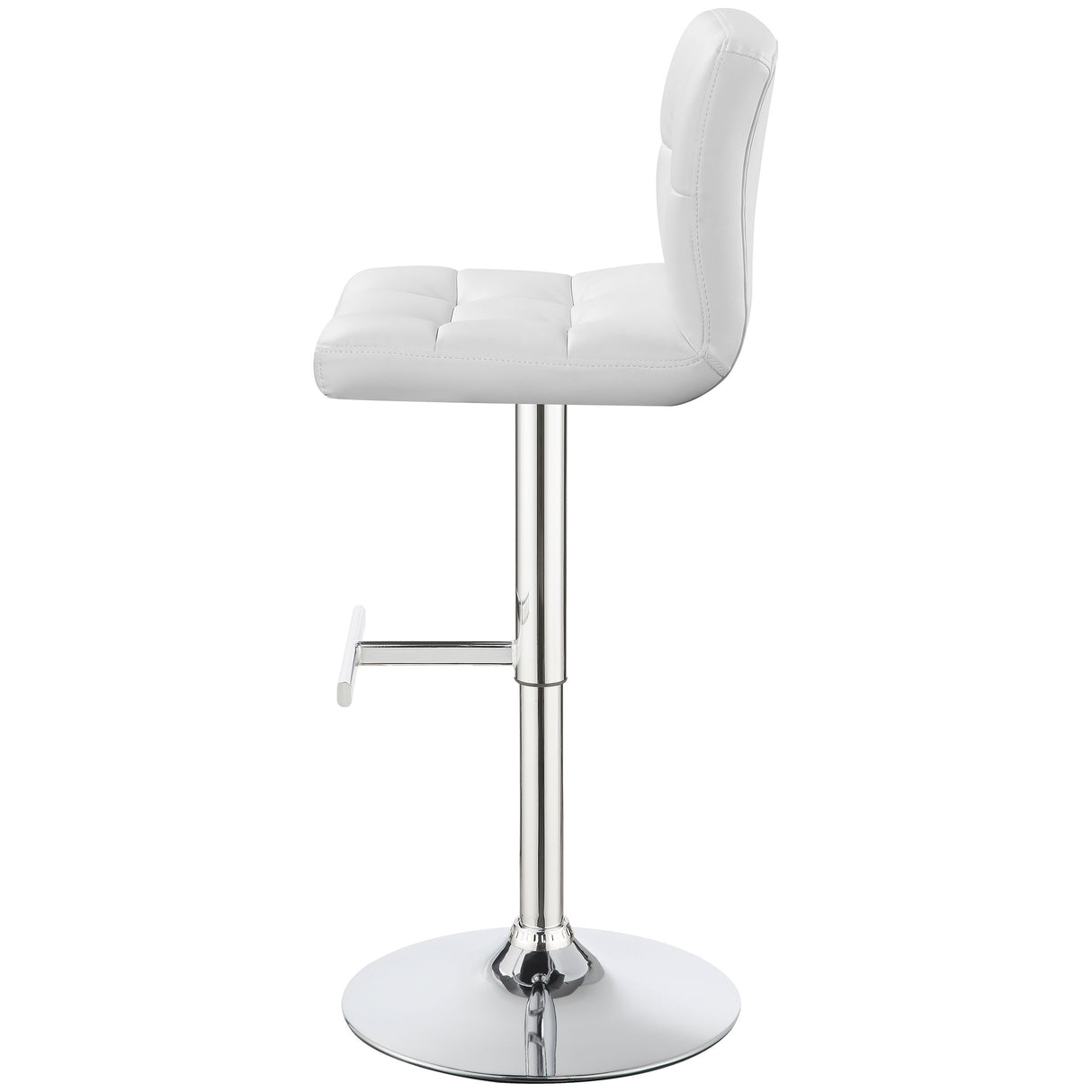 Lenny Adjustable Height Bar Stools Chrome And White (Set Of 2)