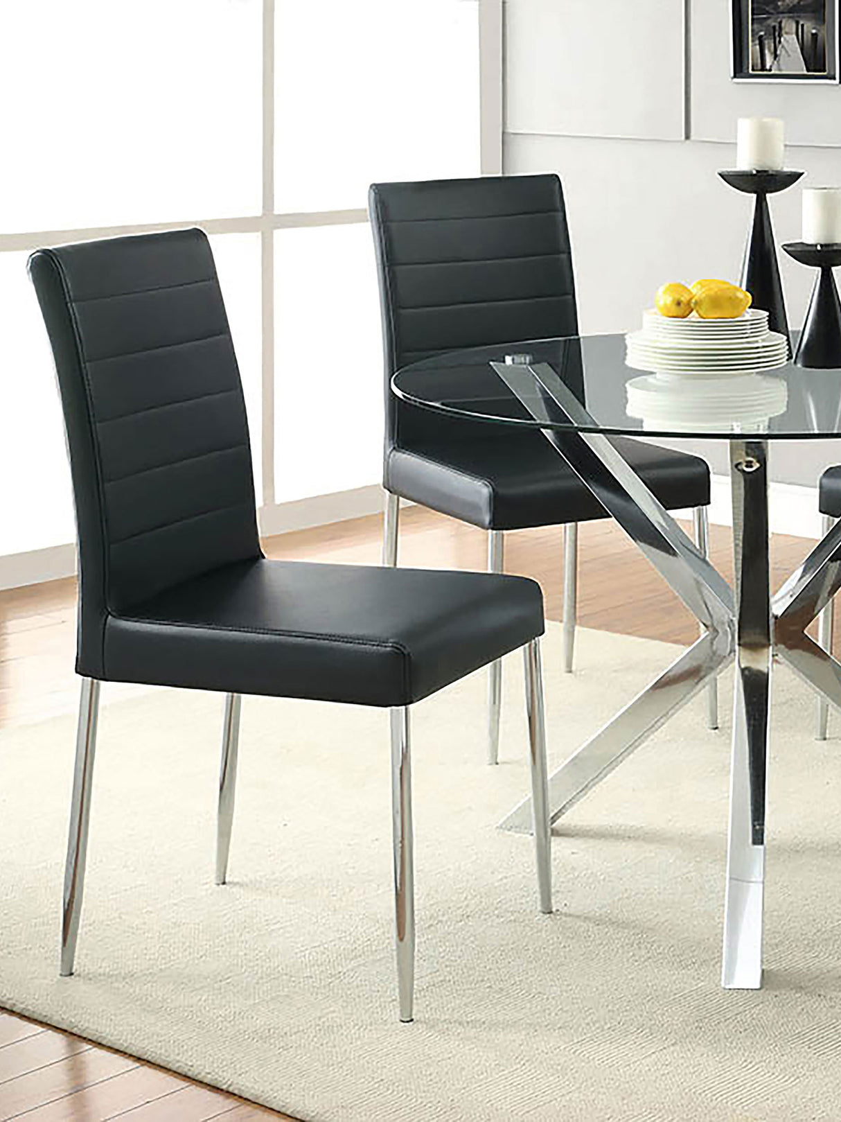 Matson Upholstered Dining Chairs Black (Set Of 4)
