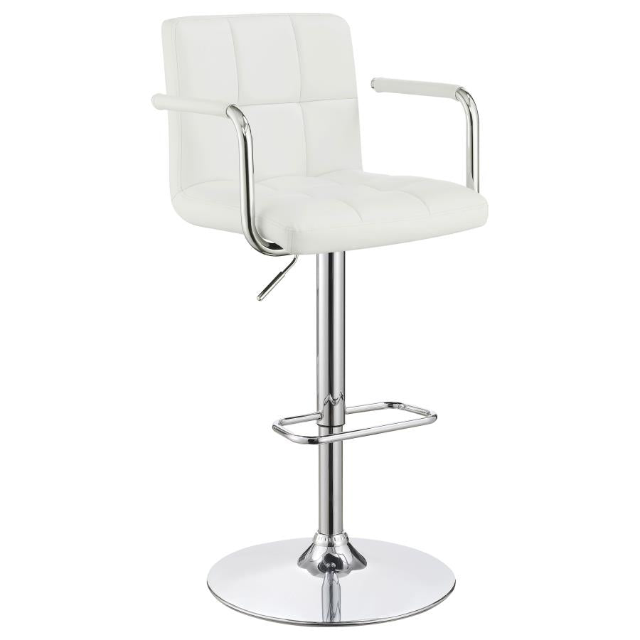 Palomar Adjustable Height Bar Stool White And Chrome