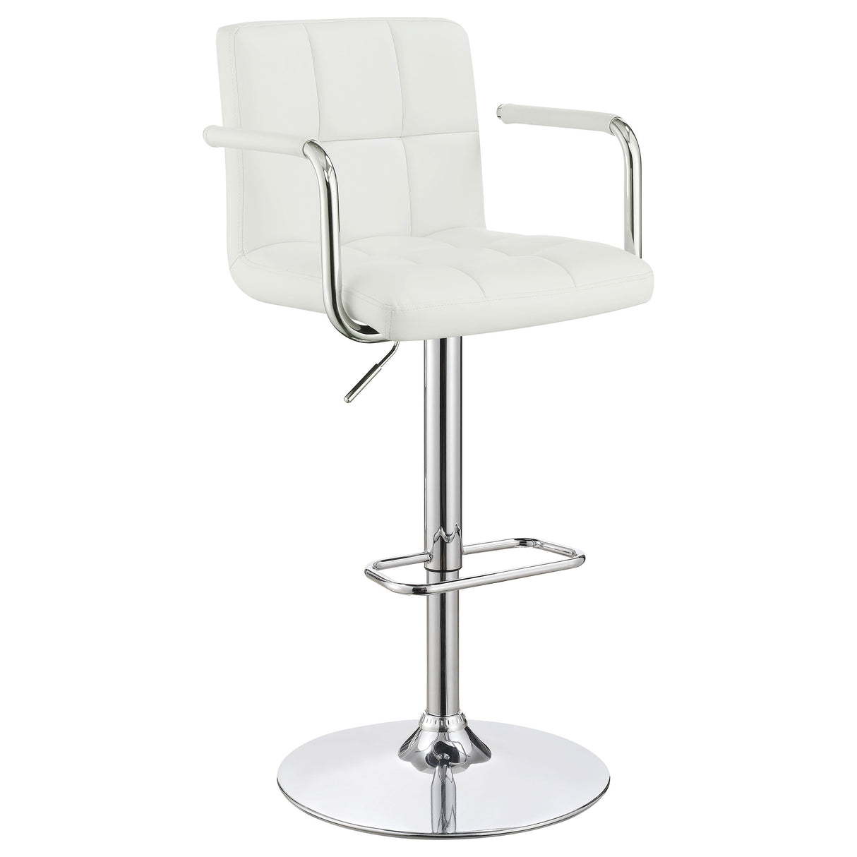 Palomar Adjustable Height Bar Stool White And Chrome