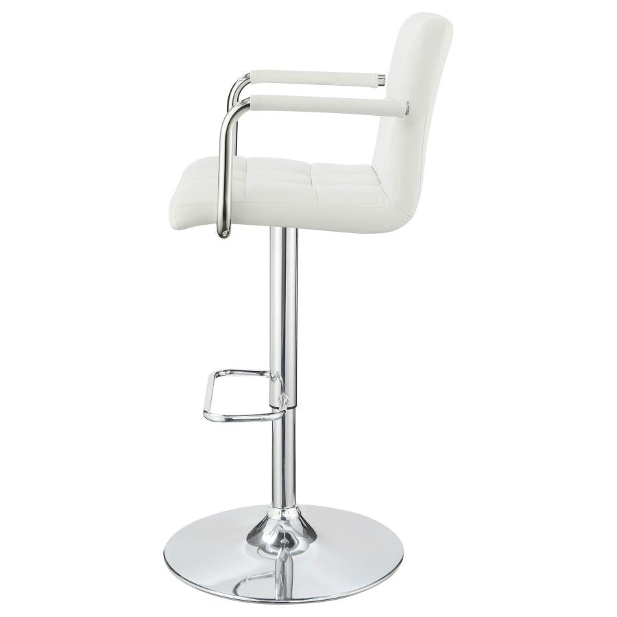 Palomar Adjustable Height Bar Stool White And Chrome