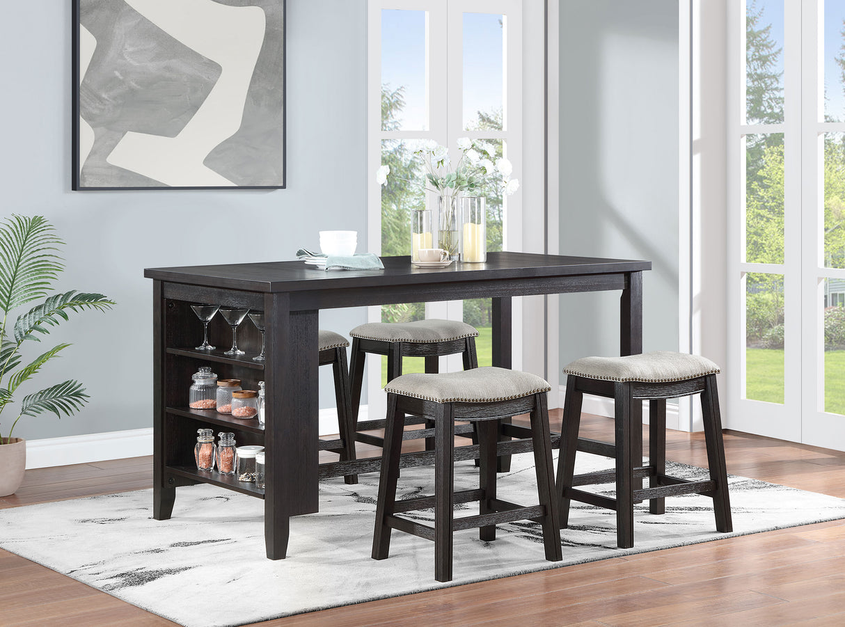 Elliston Dark Grey 5-Piece Counter Height Dining Table Set