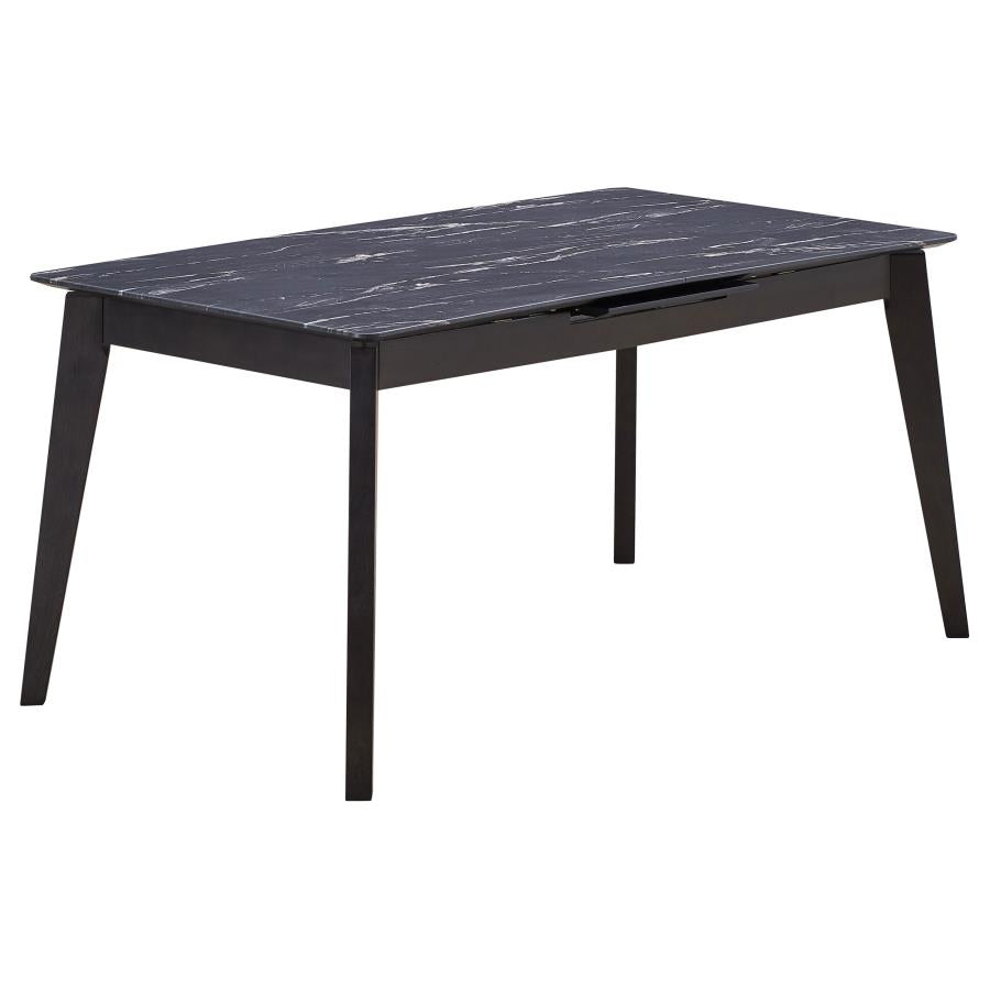 Crestmont 78-inch Extension Dining Table Black Faux Marble