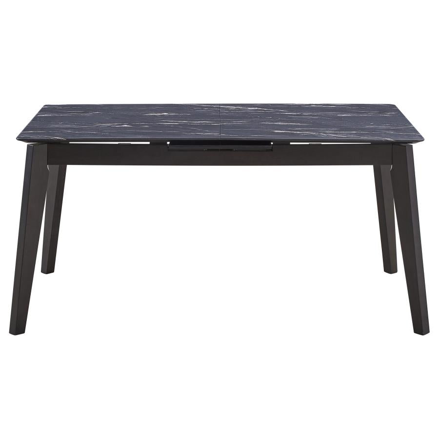 Crestmont 78-inch Extension Dining Table Black Faux Marble