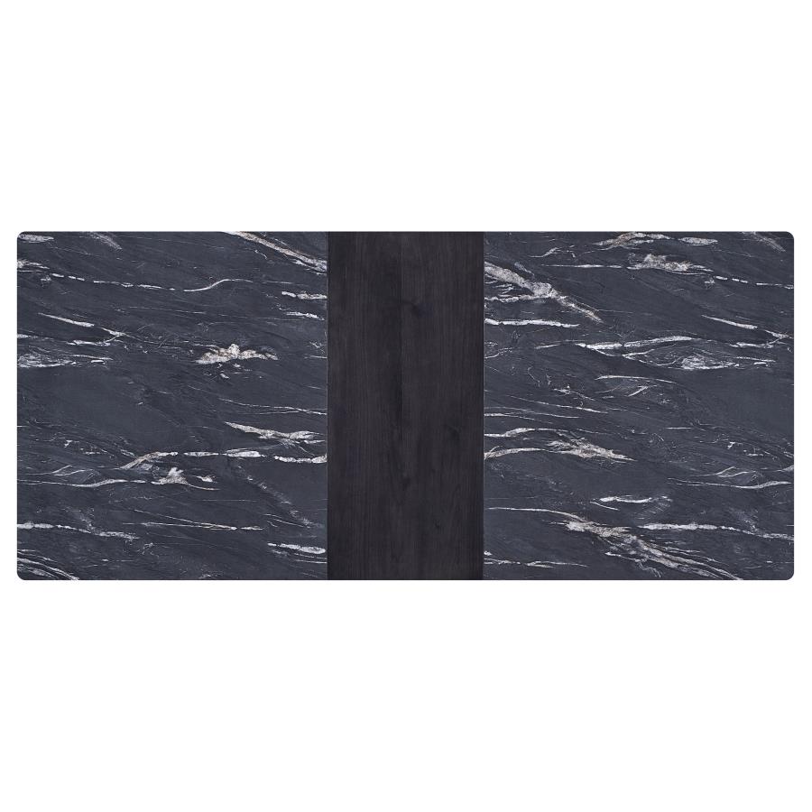Crestmont 78-inch Extension Dining Table Black Faux Marble
