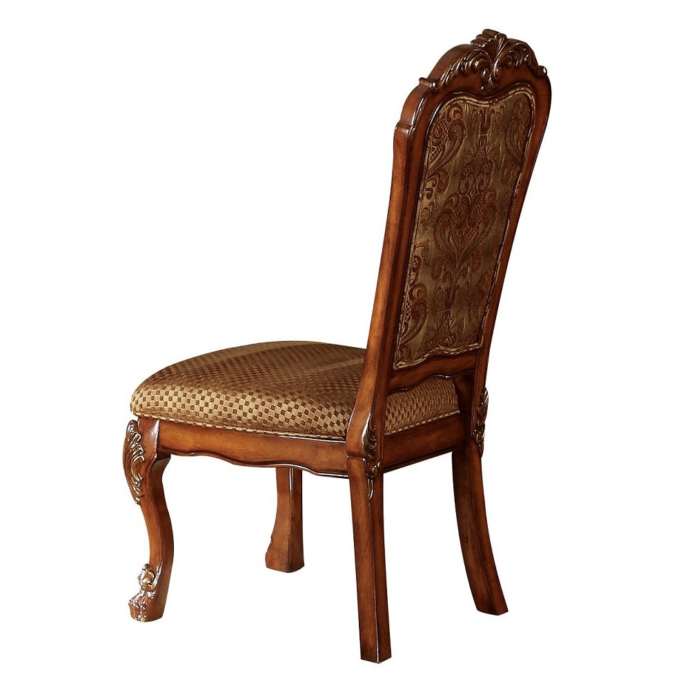 Dresden Fabric & Cherry Oak Finish Side Chair (Set-2)