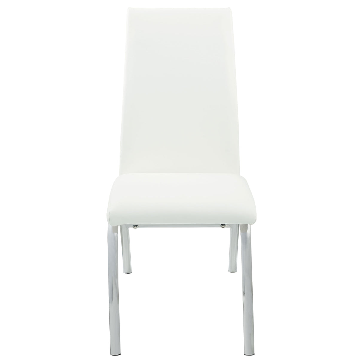 Bishop Upholstered Side Chairs White And Chrome (Set Of 2)