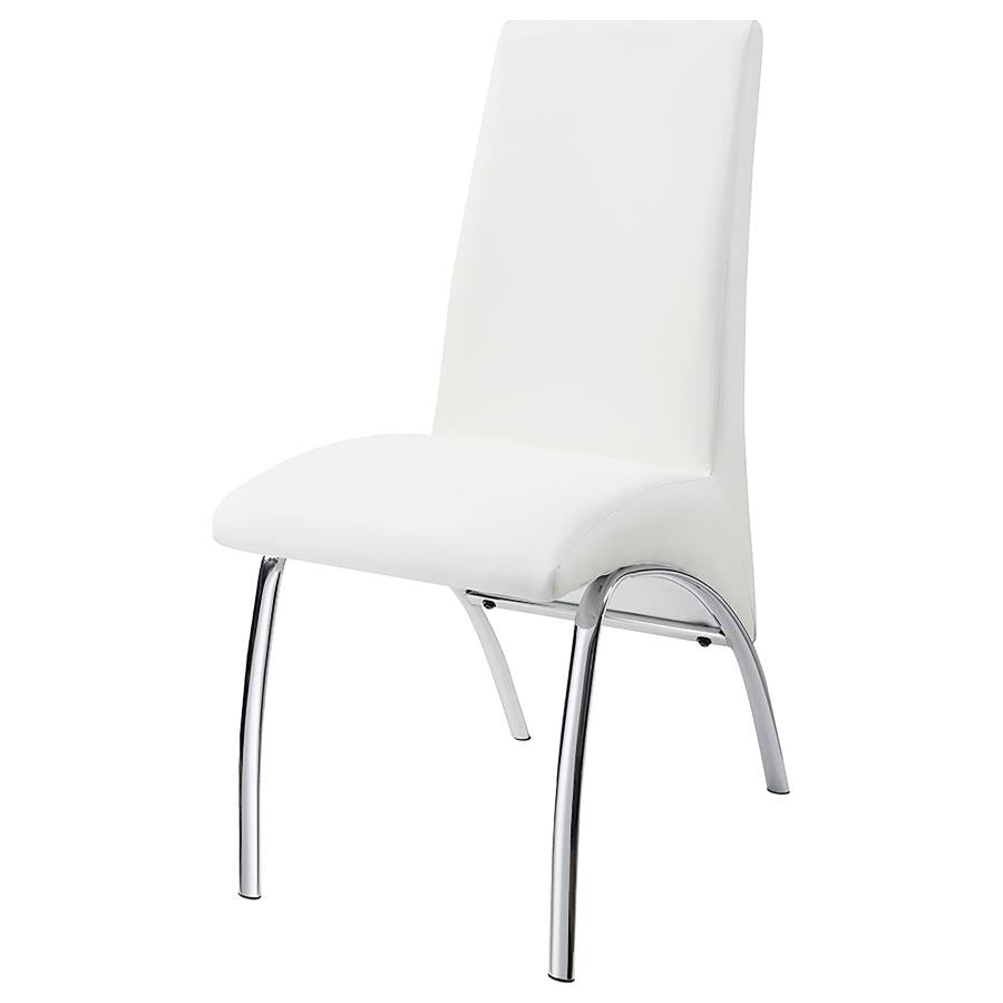 Bishop Upholstered Side Chairs White And Chrome (Set Of 2)