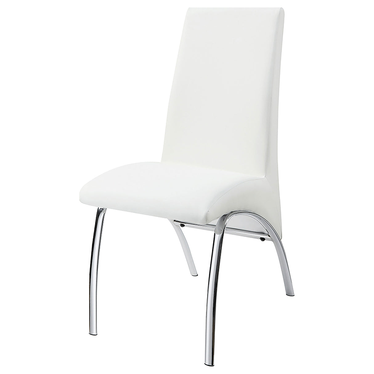 Bishop Upholstered Side Chairs White And Chrome (Set Of 2)