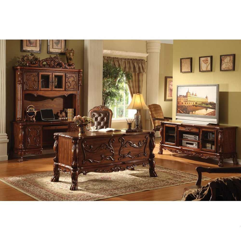 Dresden Synthetic Leather & Cherry Oak Finish Executive Office Chair