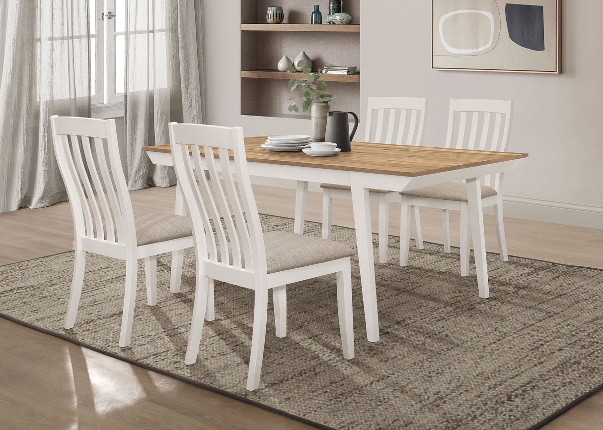 Nogales Off White 5-Piece Rectangular Dining Table Set