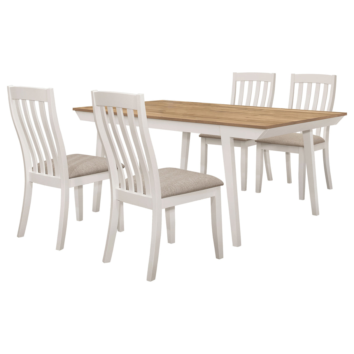 Nogales Off White 5-Piece Rectangular Dining Table Set