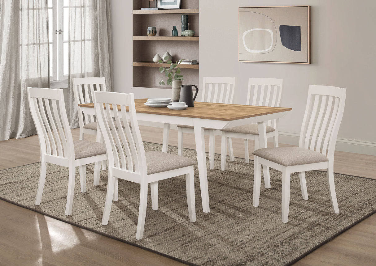 Nogales Off White 7-Piece Rectangular Dining Table Set