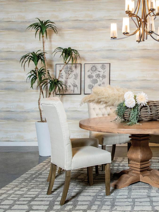 Douglas Tufted Back Dining Chairs Vineyard Oak (Set Of 2)