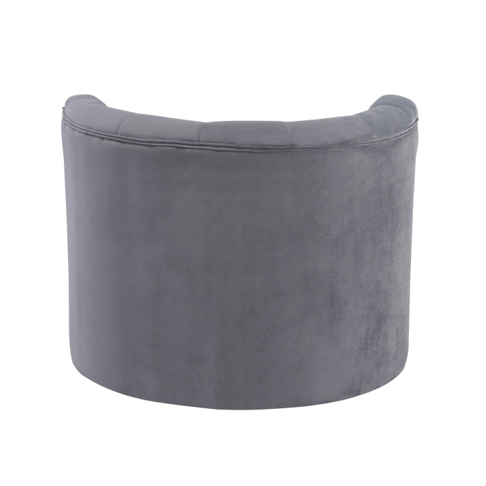 Cheswold Gray Velvet Swivel Chair