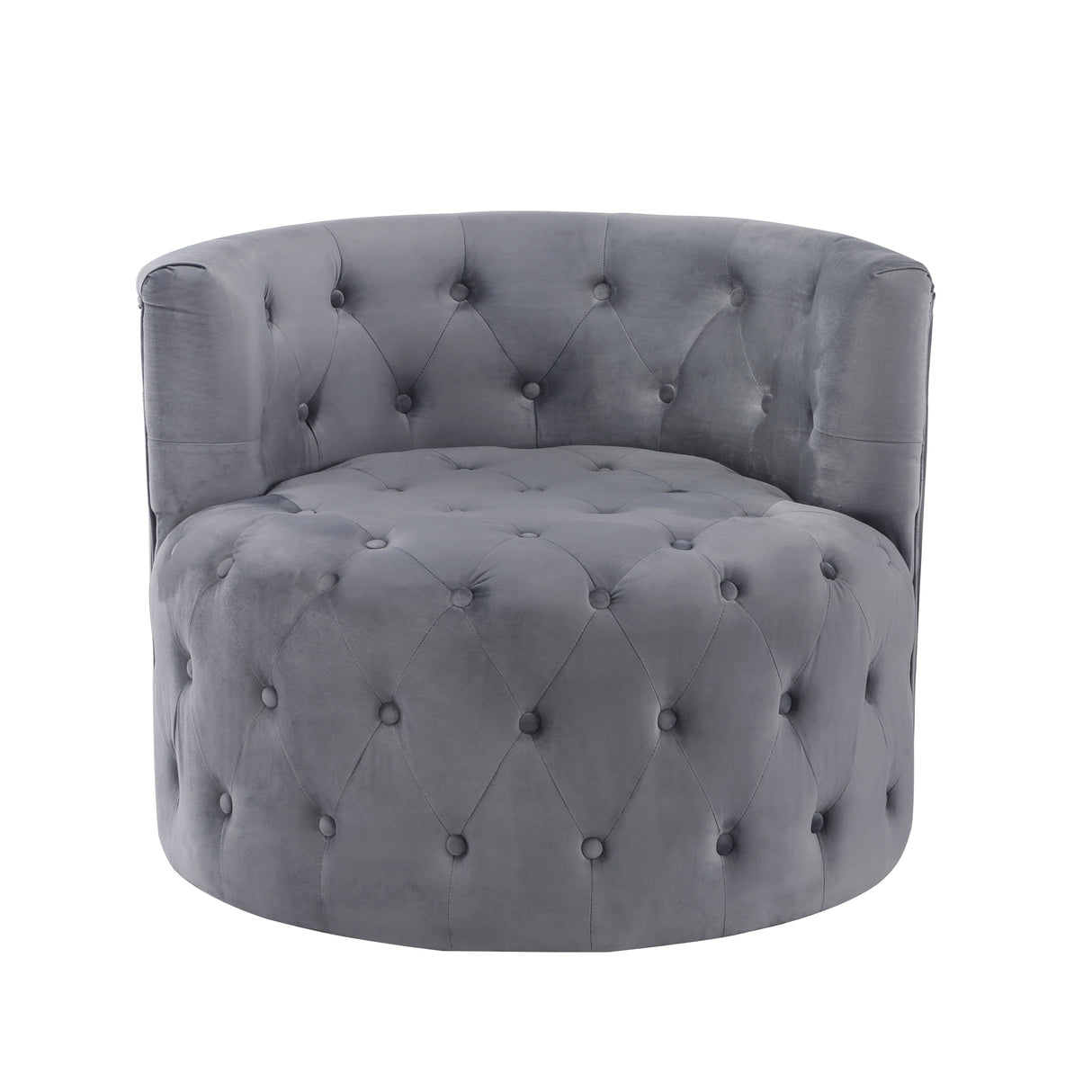 Cheswold Gray Velvet Swivel Chair