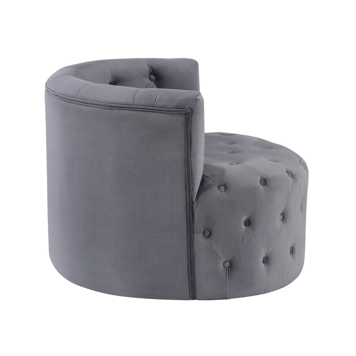 Cheswold Gray Velvet Swivel Chair